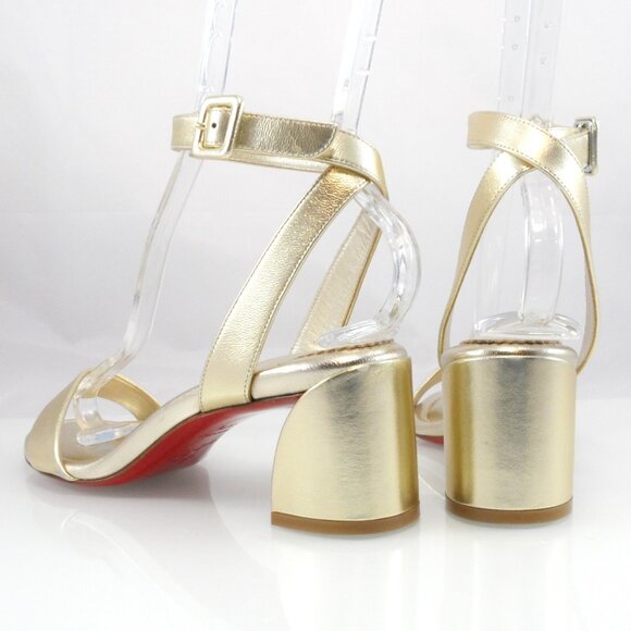 NIB$945 CHRISTIAN LOUBOUTIN Miss Sabina Metallic Red Sole Ankle-Strap Sandal 7 - Picture 10 of 16
